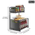 2 Tier Sliding Storage Rack Installation Free Kitchen Storage Rac Space Saving Carbon Steel Under Sink Organizer For Kitchen