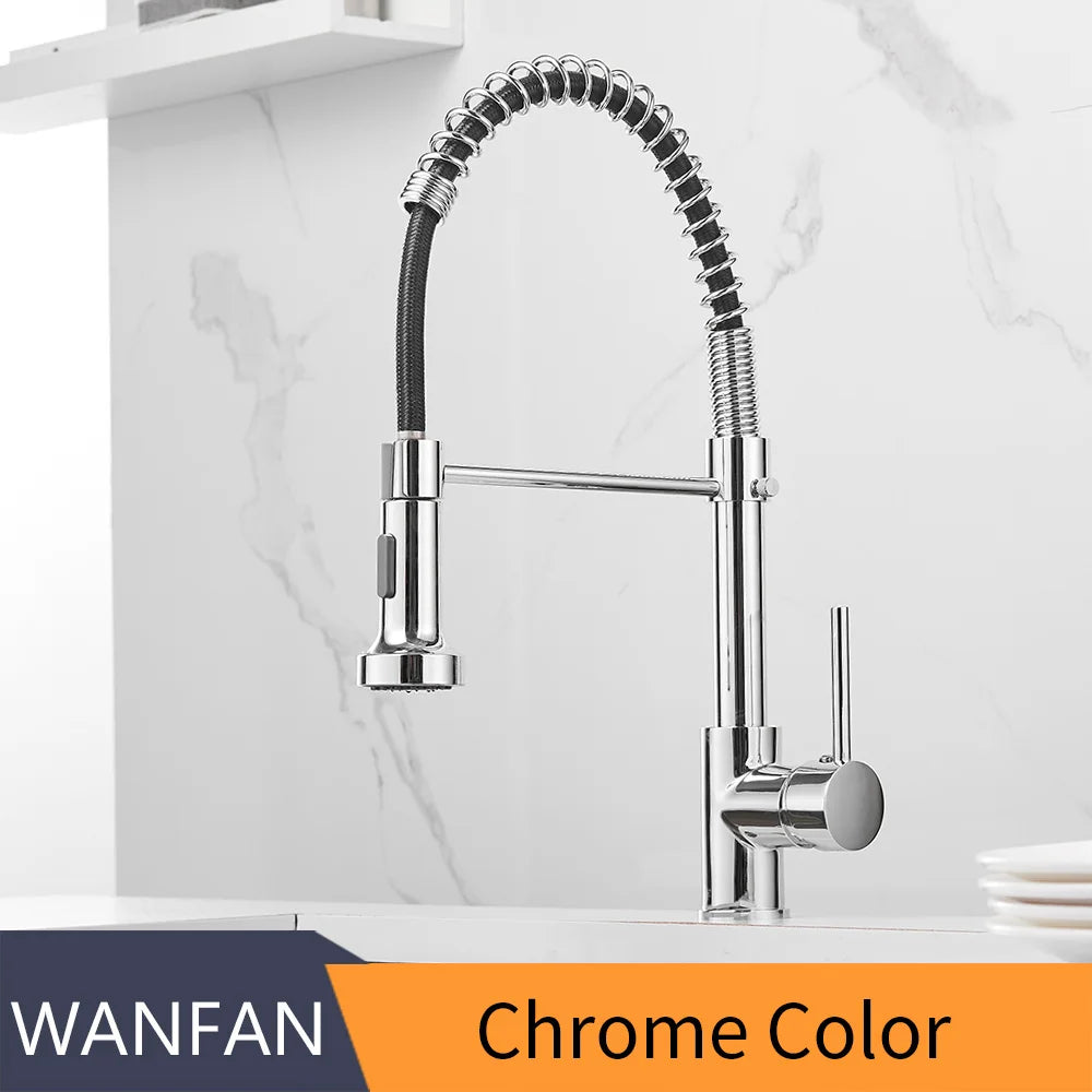 Black 304 Stainless Steel Kitchen Faucet Hot and Cold Water Mixer Faucet Kitchen Mixer Kitchen Sink Faucet