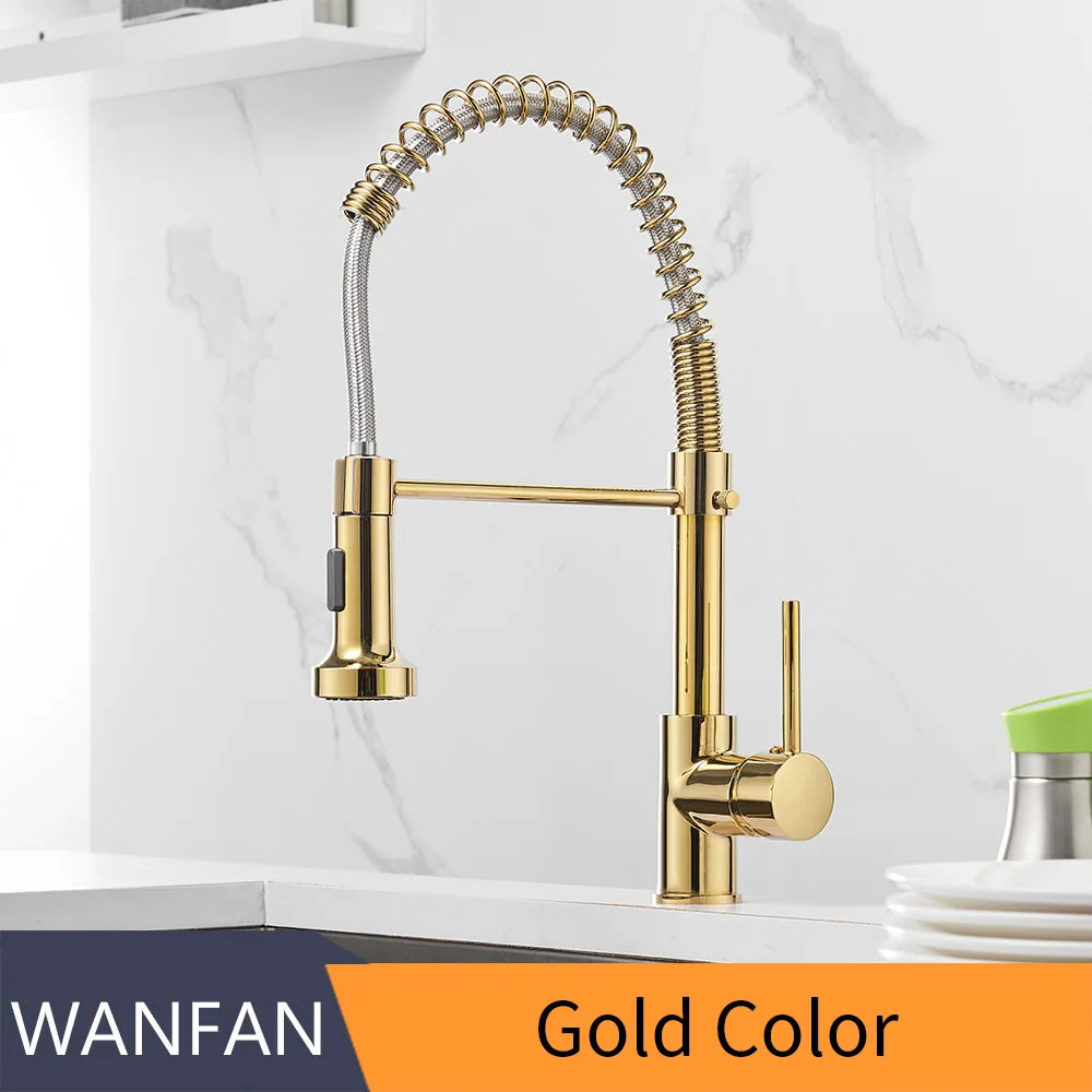 Black 304 Stainless Steel Kitchen Faucet Hot and Cold Water Mixer Faucet Kitchen Mixer Kitchen Sink Faucet