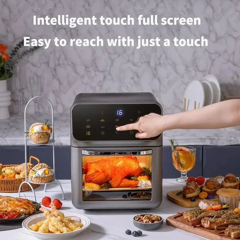 10L Large Capacity Electric Air Fryers Oil-free Automatic Household Kitchen 360°Baking Convection Oven Deep Fryer Without Oil