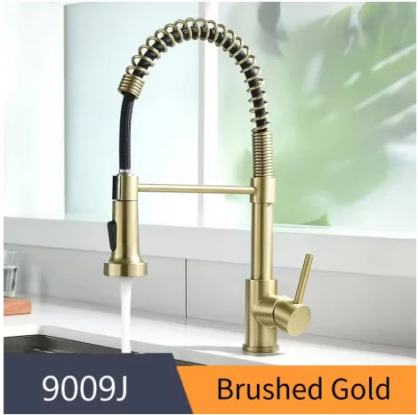 Black 304 Stainless Steel Kitchen Faucet Hot and Cold Water Mixer Faucet Kitchen Mixer Kitchen Sink Faucet