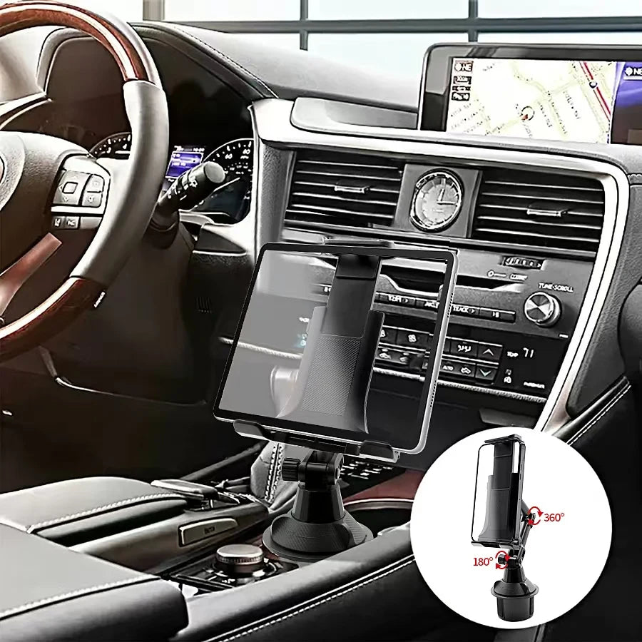JFBONIN 2025 Rotating Tablet Stand Car Phone Stand Holder Car Water Cup Phone Stand In Car Navigation