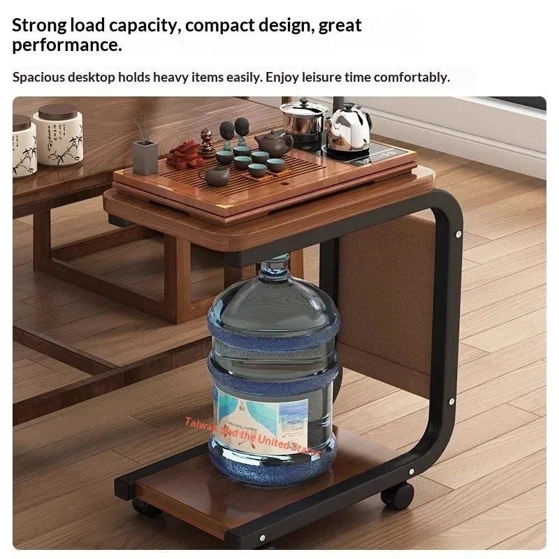Modern Mobile Coffee Side Table Bedside Nightstand Small Rolling Height Adjustable Sofa End Table Metal Table Furniture Home
