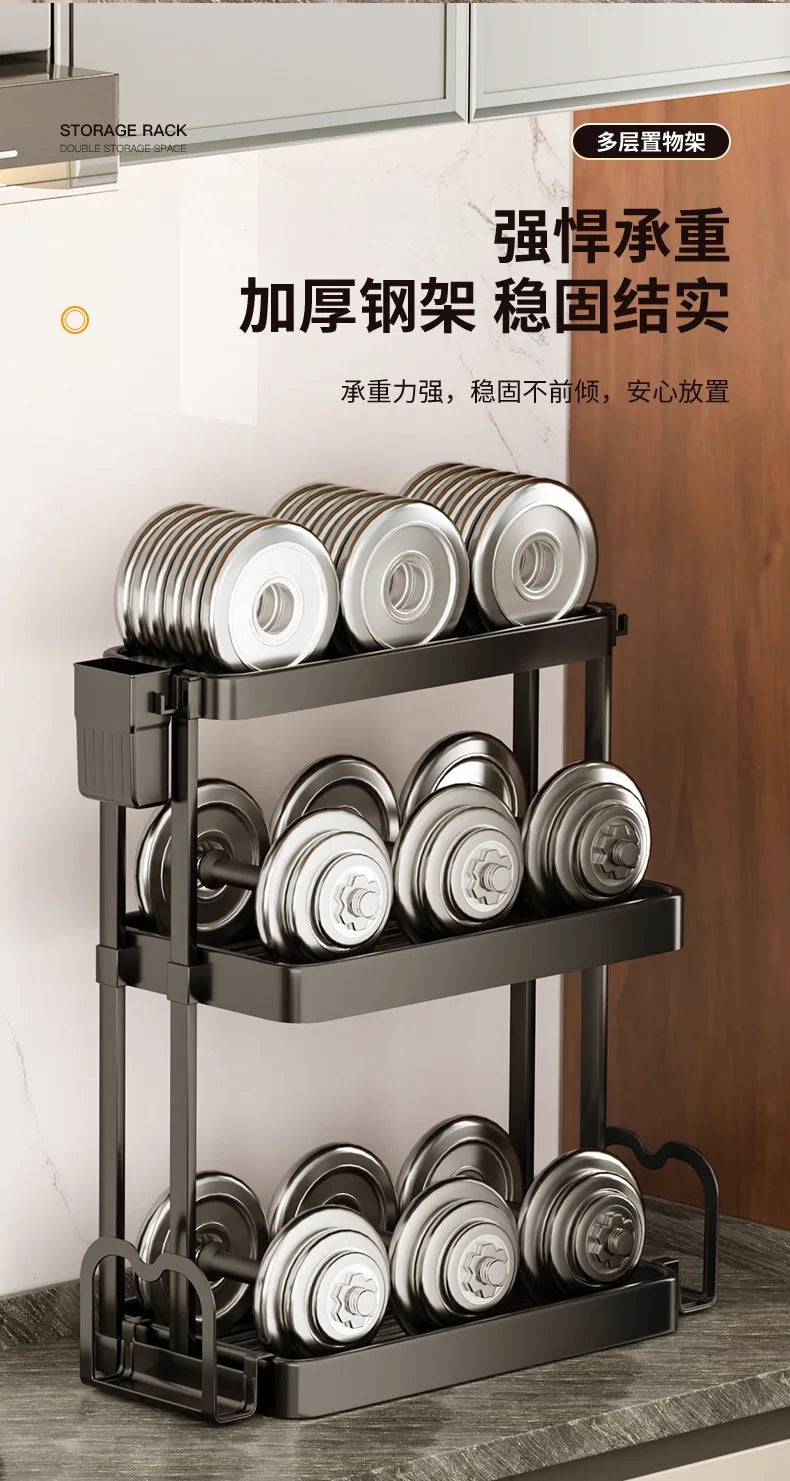 Kitchen Storage Rack, Multi-Purpose Spice Organizer, Countertop Utensil Holder for Knives, Chopsticks, Oil, Salt, Soy Sauce, Vin
