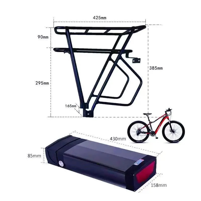 Universal electric rear power assisted 36V48V18650 lithium battery with large capacity, long endurance, and strong power