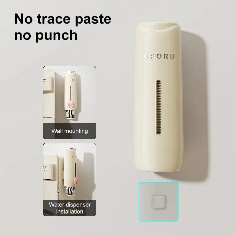 UFORU Water Dispenser Cup Extractor , Wall Mounted Holder Bracket, Home Kitchen Accessories for Kitchen Storage Rack Organizer