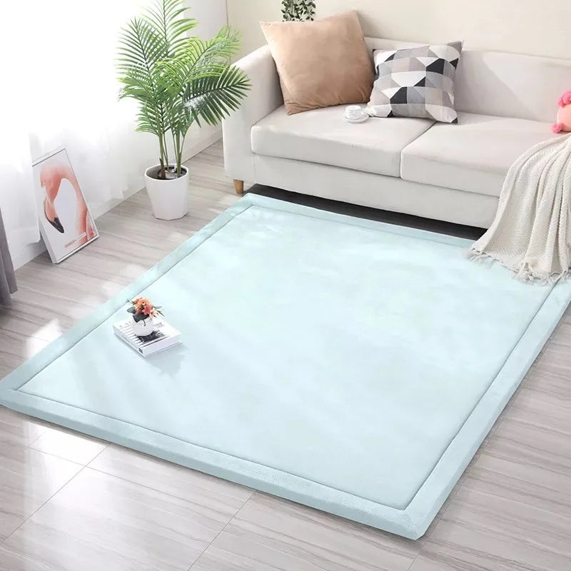 Japanese Style 3CM Thickeness Coral Fleece Velvet Mats Thickening Camel Bed Mattress Living Room Tatami Carpet Baby Crawling Mat