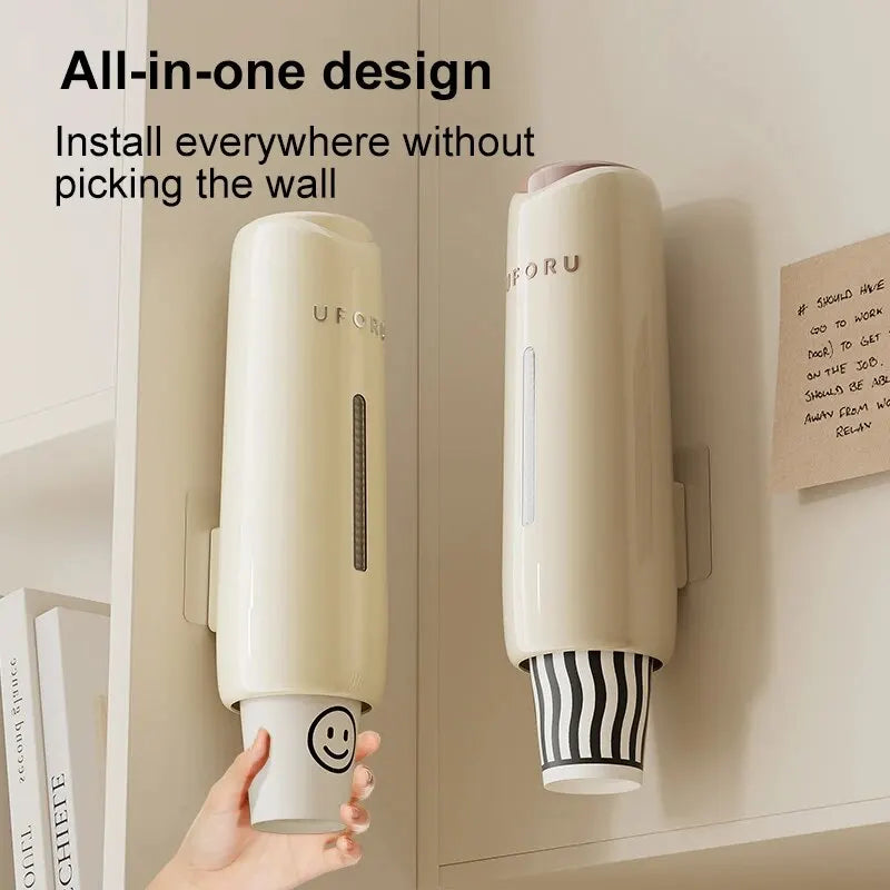 UFORU Water Dispenser Cup Extractor , Wall Mounted Holder Bracket, Home Kitchen Accessories for Kitchen Storage Rack Organizer