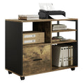 WOLTU Movable File Cabinet Rolling Container with Wheels Drawers Printer Table Hanging File Office Cabinet for Documents